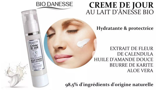 Crème de jour au lait d'ânesse bio Canouto