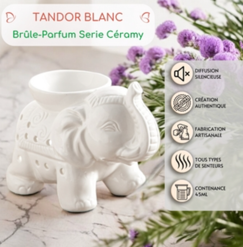 Brûle parfum - Tandor Gris ou Blanc Bruleur