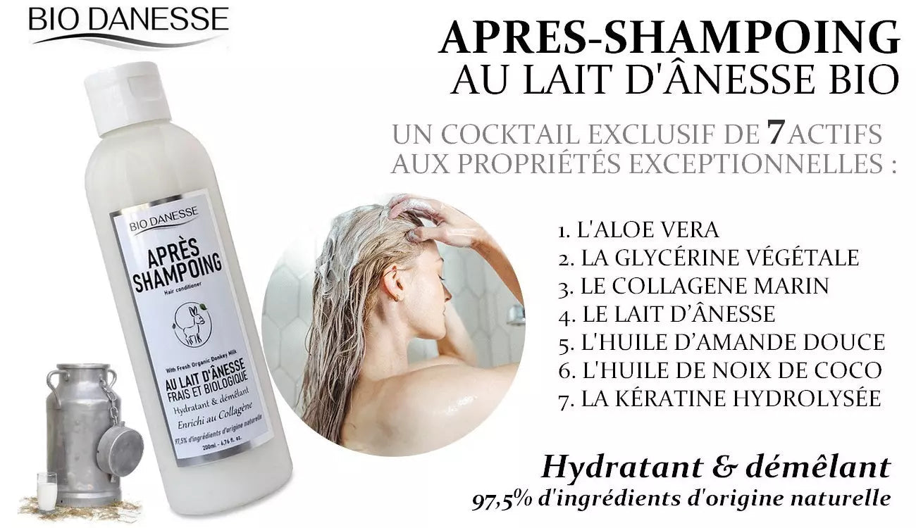 Après-Shampooing au Lait d'Ânesse BIO Canouto