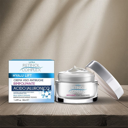 Crème Repulpante à l’Acide Hyaluronique - Retinol Complex (50ml) | Hydratation & Volume Retinol Complex