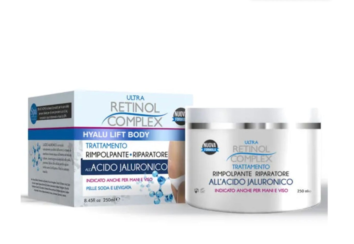 Crème Raffermissante & Réparatrice à l'Acide Hyaluronique (250 ml) Retinol Complex