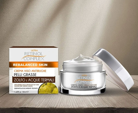 Crème Visage Soufre & Eaux Thermales – Anti-Âge Purifiant (50 ml) Retinol Complex
