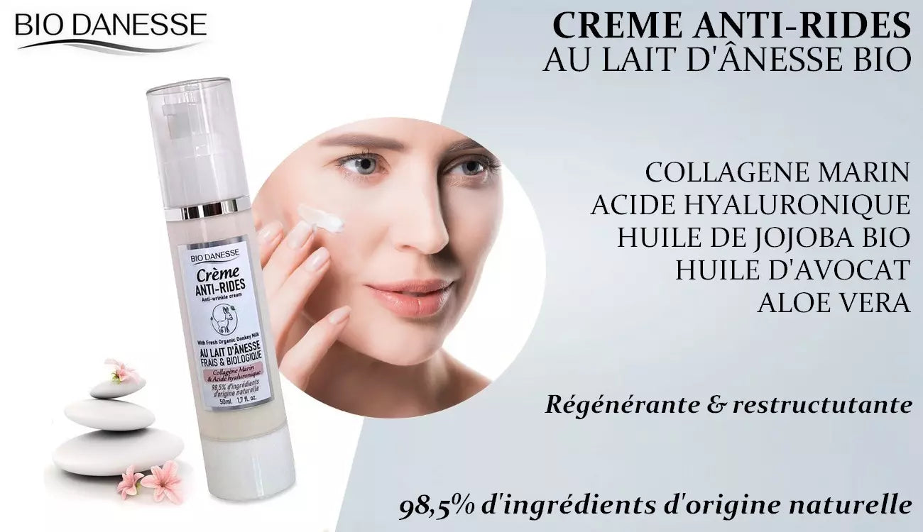 Crème anti-rides au lait d'ânesse bio bio danesse