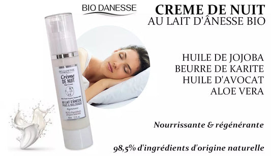 Crème de nuit au lait d'ânesse bio