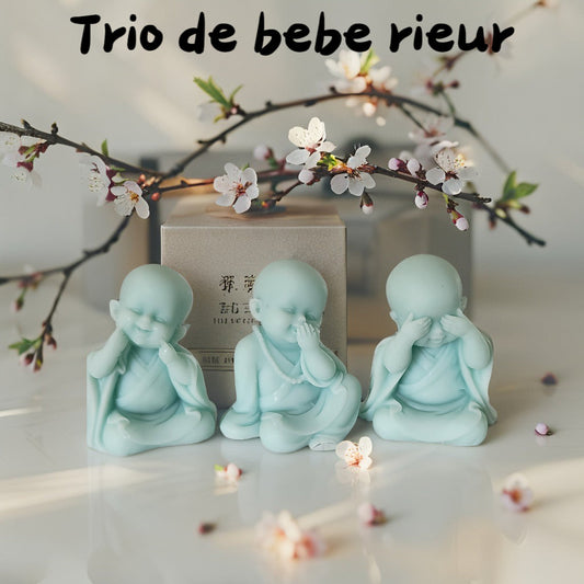 🙏 Lot de 3 Fondants "Bébé Bouddha Rieur" Fondant bébé rieur