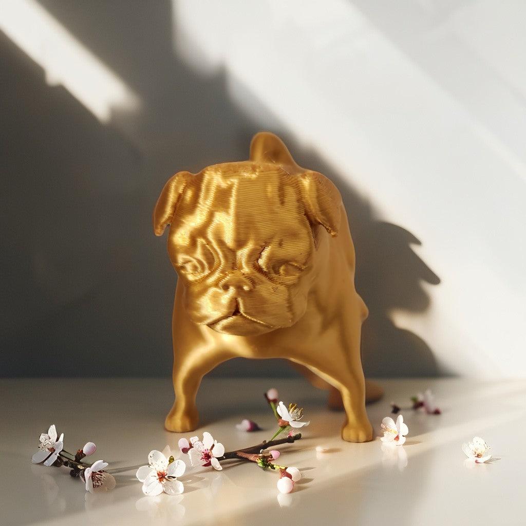 🐾 Figurine Carlin "Lucky Charm" en Impression 3D - Finition Or Canouto