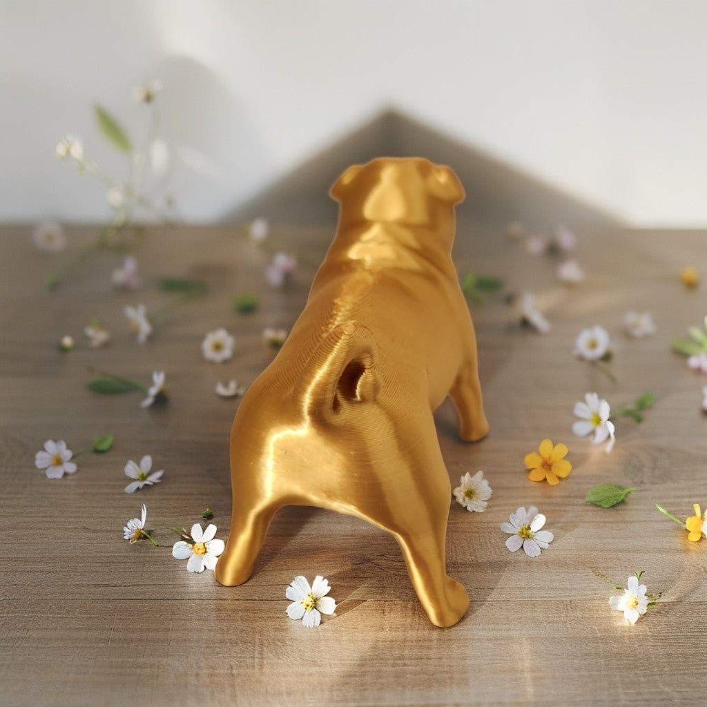 🐾 Figurine Carlin "Lucky Charm" en Impression 3D - Finition Or Canouto