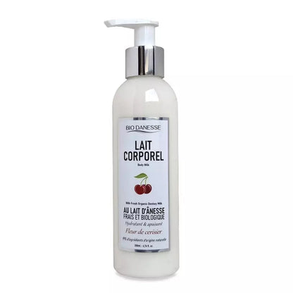 Lait corporel au lait d'ânesse bio fleur de cerisier bio danesse